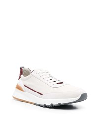 Мужские бежевые замшевые низкие кеды от Brunello Cucinelli