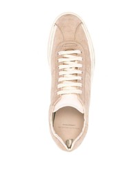 Мужские бежевые замшевые низкие кеды от Officine Creative