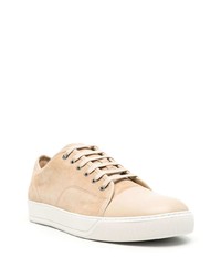 Мужские бежевые замшевые низкие кеды от Lanvin