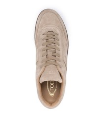 Мужские бежевые замшевые низкие кеды от Tod's