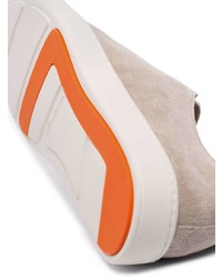 Мужские бежевые замшевые низкие кеды от Santoni