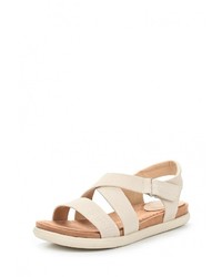 Бежевые замшевые сандалии на плоской подошве от Bata