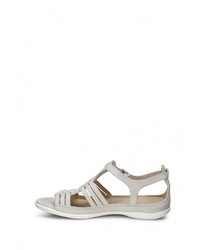 Бежевые замшевые сандалии на плоской подошве от Ecco