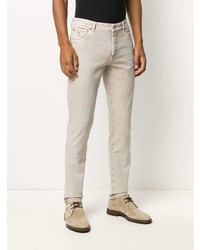 Мужские бежевые зауженные джинсы от Brunello Cucinelli