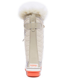 Женские бежевые зимние ботинки из плотной ткани от Sorel