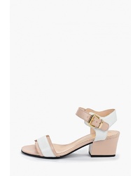 Бежевые кожаные босоножки на каблуке от Argo