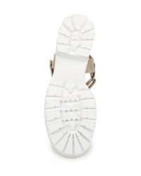 Бежевые кожаные босоножки на каблуке от La Coleccion