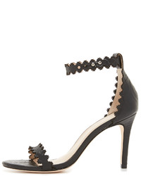 Бежевые кожаные босоножки на каблуке от Zimmermann