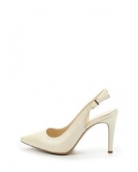 Бежевые кожаные босоножки на каблуке от Mabu