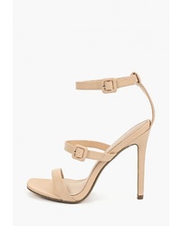 Бежевые кожаные босоножки на каблуке от Stephan