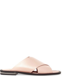 Женские бежевые кожаные босоножки с украшением от Givenchy
