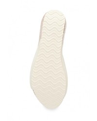 Женские бежевые кожаные босоножки от Flyfor