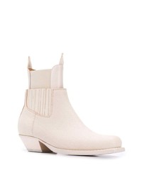 Бежевые кожаные ботильоны от MM6 MAISON MARGIELA