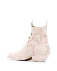 Бежевые кожаные ботильоны от MM6 MAISON MARGIELA