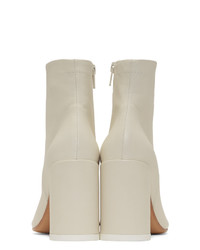 Бежевые кожаные ботильоны от MM6 MAISON MARGIELA