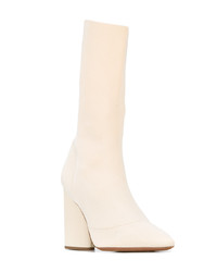 Бежевые кожаные ботильоны от Yeezy