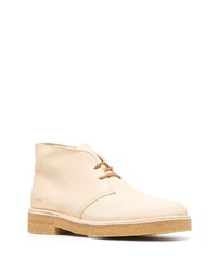 Бежевые кожаные ботинки дезерты от Clarks Originals