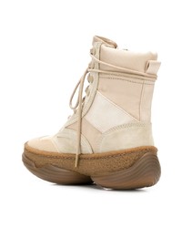 Женские бежевые кожаные ботинки на шнуровке от Alexander Wang