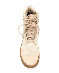 Женские бежевые кожаные ботинки на шнуровке от Alexander Wang