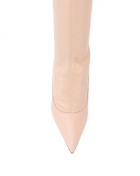 Бежевые кожаные ботфорты от Le Silla