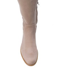 Бежевые кожаные ботфорты от MICHAEL Michael Kors