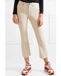 Бежевые кожаные брюки-клеш от Rag & Bone