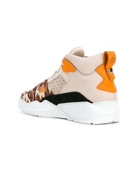 Мужские бежевые кожаные высокие кеды от Filling Pieces