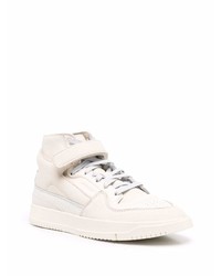 Мужские бежевые кожаные высокие кеды от adidas