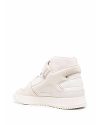 Мужские бежевые кожаные высокие кеды от adidas