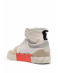 Мужские бежевые кожаные высокие кеды от Off-White
