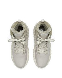 Мужские бежевые кожаные высокие кеды от Giuseppe Zanotti