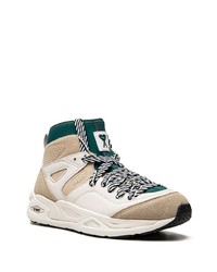 Мужские бежевые кожаные высокие кеды от Puma