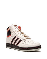 Мужские бежевые кожаные высокие кеды от adidas