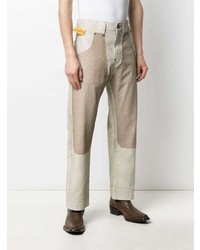 Мужские бежевые кожаные джинсы от Diesel