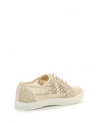 Женские бежевые кожаные кеды от Daze