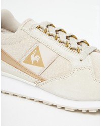 Женские бежевые кожаные кеды от Le Coq Sportif