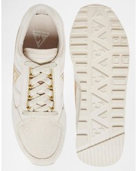 Женские бежевые кожаные кеды от Le Coq Sportif