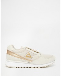Женские бежевые кожаные кеды от Le Coq Sportif