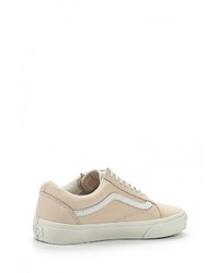 Женские бежевые кожаные кеды от Vans