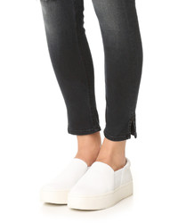 Женские бежевые кожаные кеды от Vince