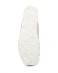 Бежевые кожаные кроссовки на танкетке от Catisa