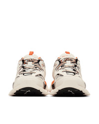 Мужские бежевые кожаные кроссовки от Balenciaga