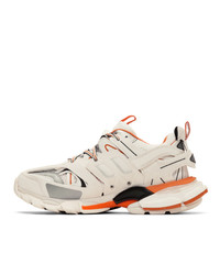 Мужские бежевые кожаные кроссовки от Balenciaga