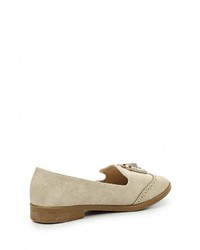 Женские бежевые кожаные лоферы от Catisa