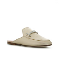 Женские бежевые кожаные лоферы от Tod's