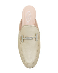 Женские бежевые кожаные лоферы от Tod's