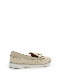 Женские бежевые кожаные лоферы от L.Day