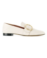 Женские бежевые кожаные лоферы от Bally