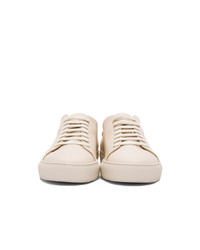 Мужские бежевые кожаные низкие кеды от Axel Arigato