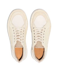 Мужские бежевые кожаные низкие кеды от Jacquemus